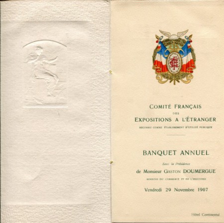 Speisekarte comite francais 1907 1. Innenseite